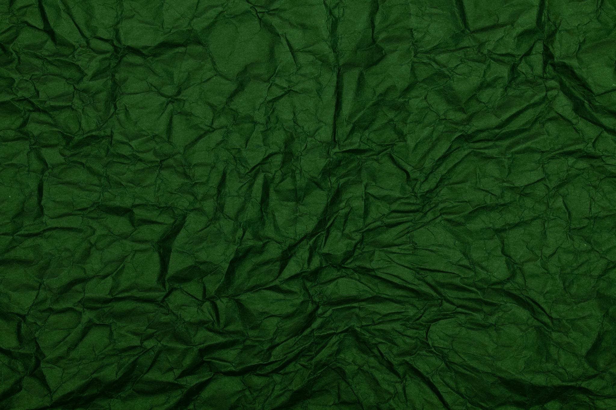 Home Detailed image of wrinkled green paper texture for creative use.